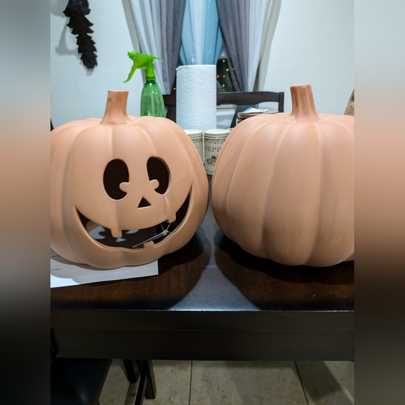 Set of 2 clay/terracotta pumpkins - Picture 4 of 5